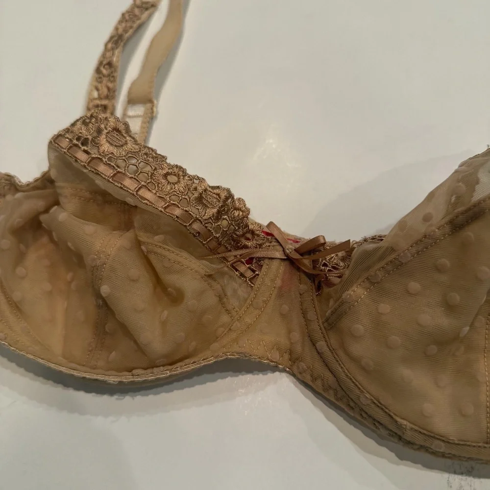 Curvy Kate Nude Sheer Lace Underwire Bra 32E EU 70F